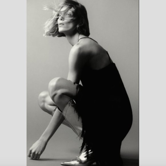 BLOGGER'S FAVE! Zara Black Fringe Mini Slip Dress NWT - Picture 6 of 14